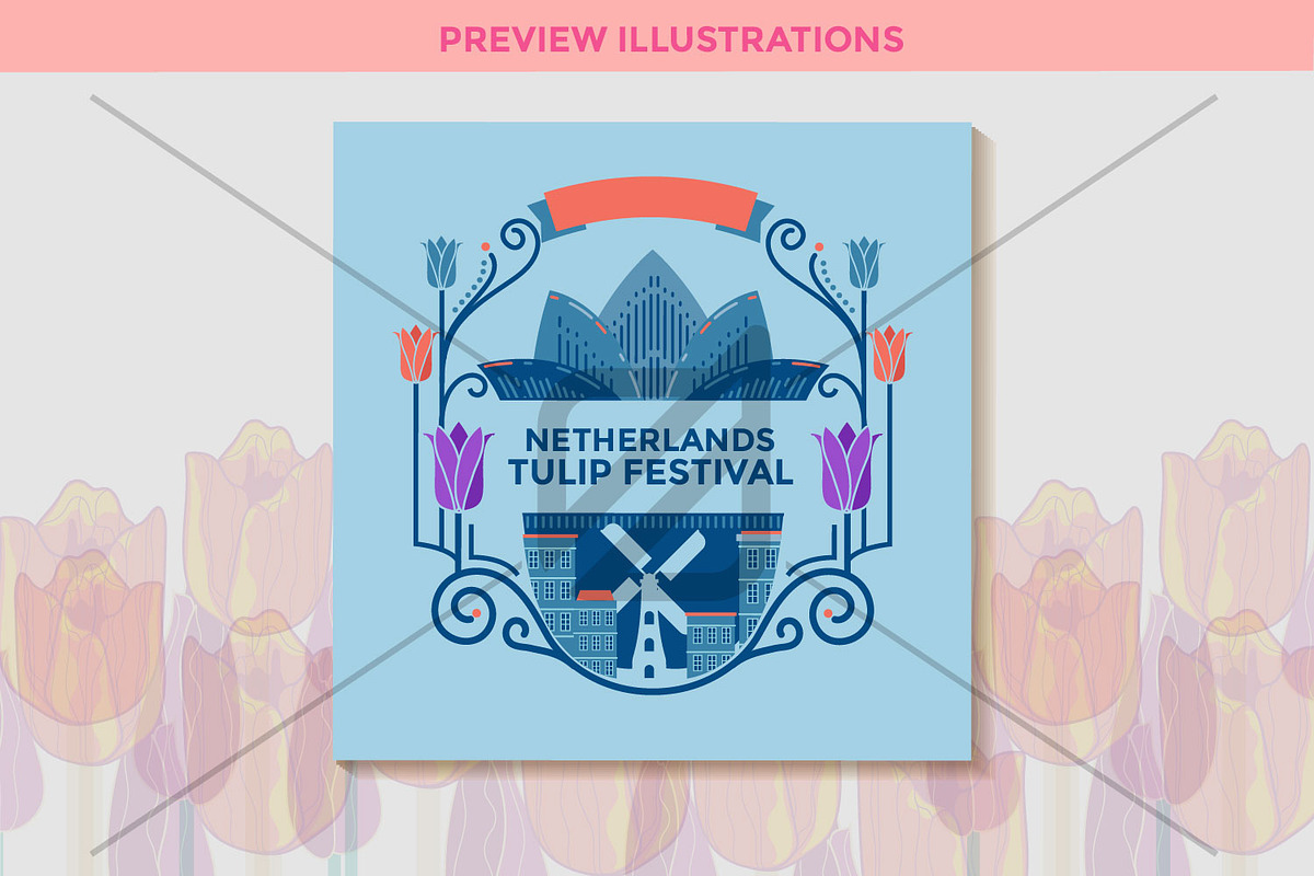 Tulip Festival Illustrations, an Illustration by defarmerdesign (Photo 4 of 5)