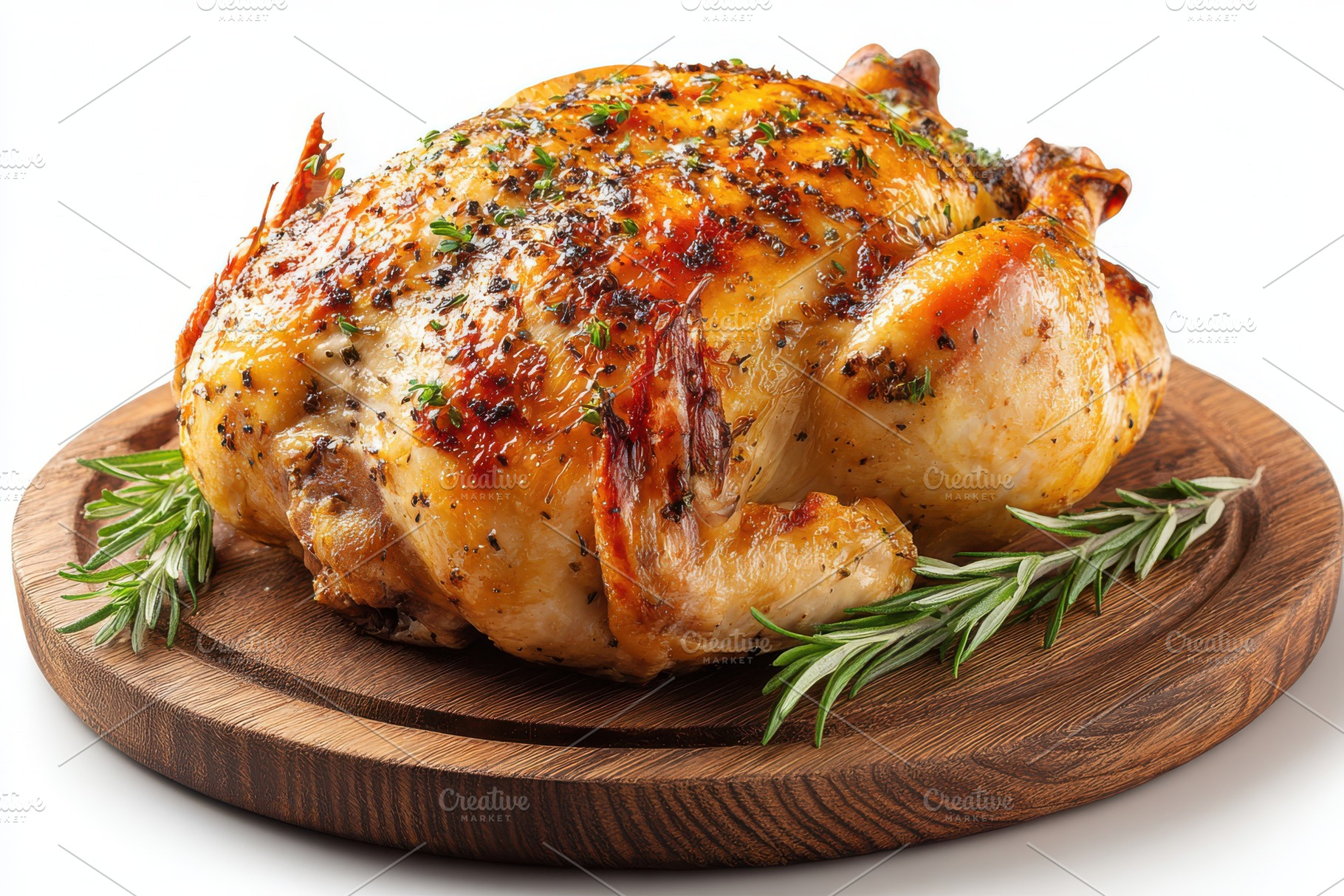 Roasted Chicken Rosemary Garnish Woo, a Photo by Pixeness Studio