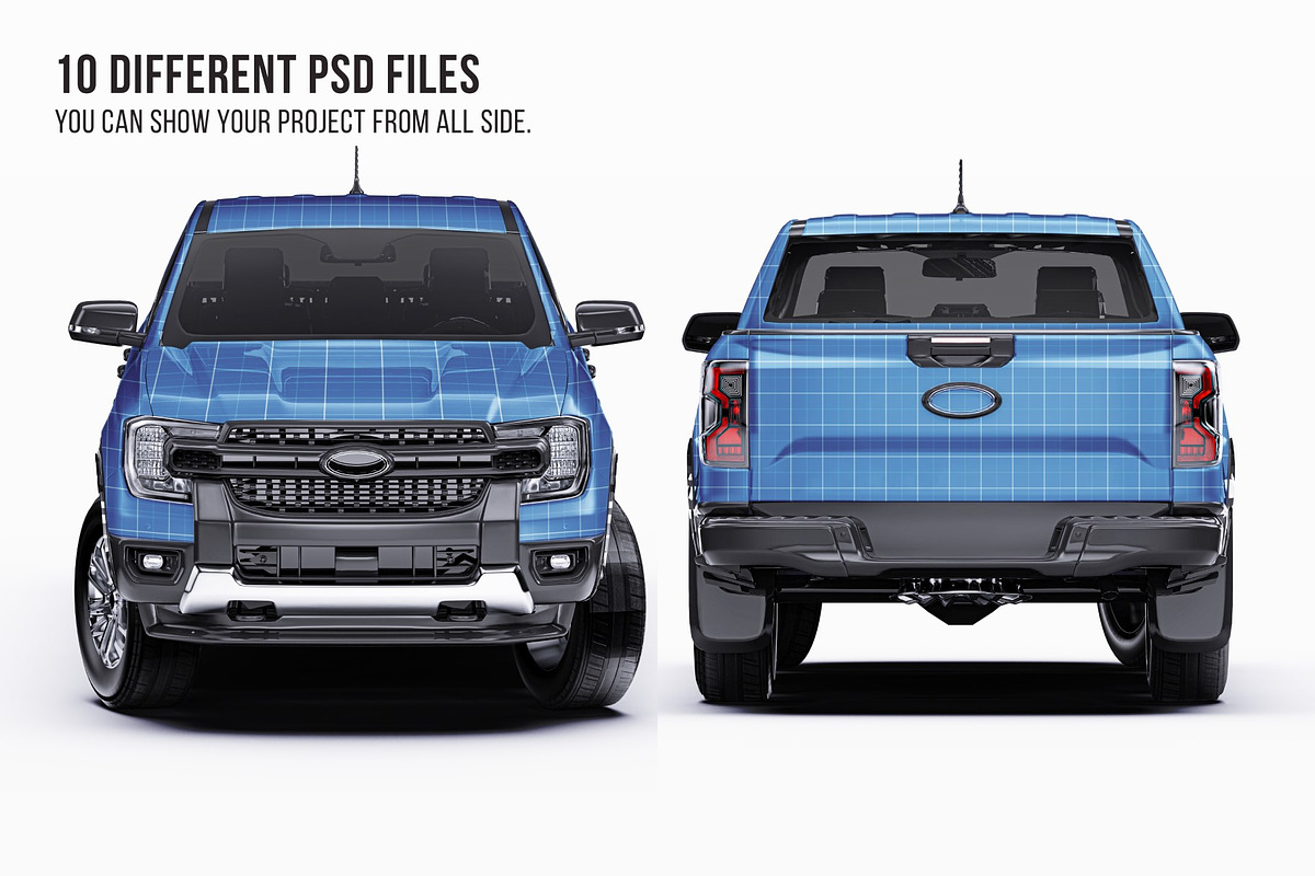 Modern Double Cab Pickup Mockup Set, a Product Mockup by Halal Graphic Studio (Photo 8 of 15)