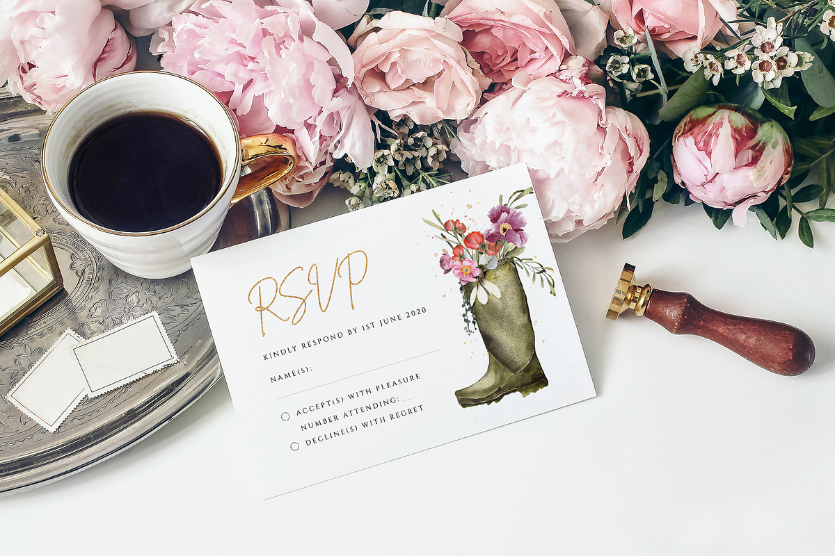 Wellington Boot Wedding Invite Suite, an Invitation Template by R Whitehurst Design (Photo 5 of 6)