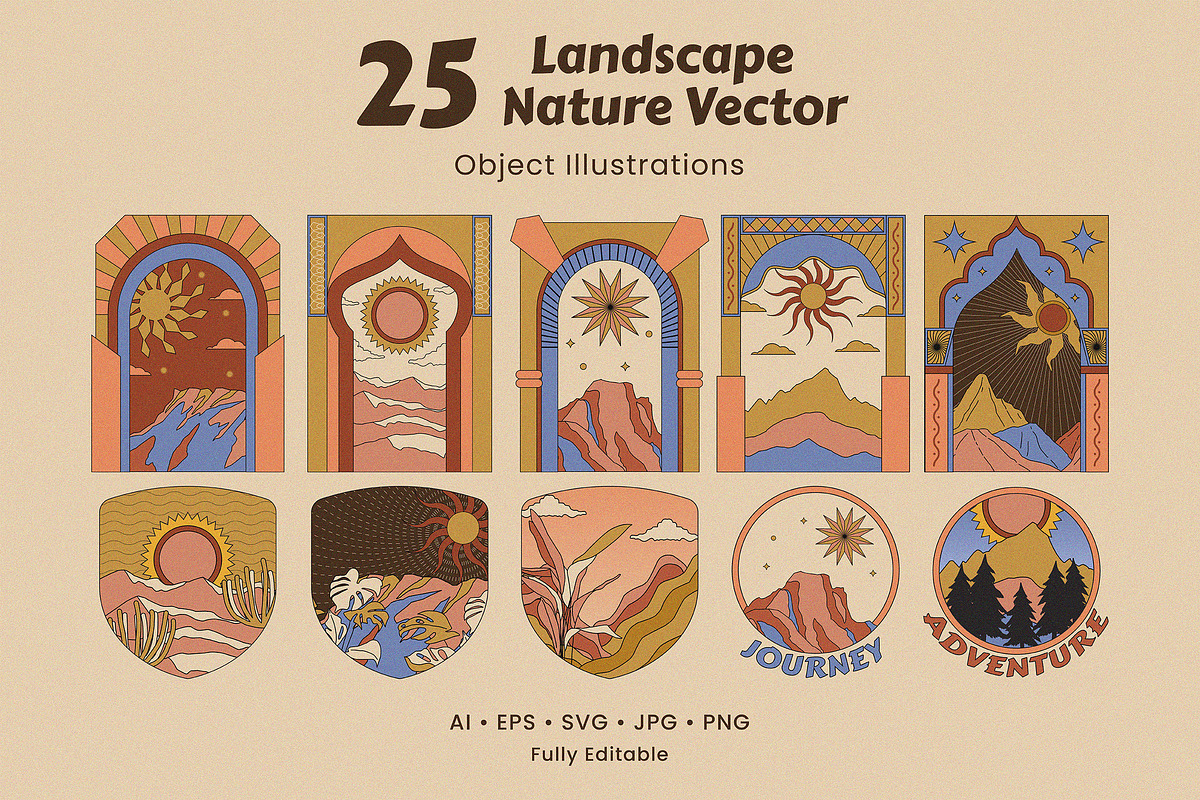 Power of Nature Landscape Designs, an Object Graphic by UICreative (Photo 1 of 9)