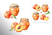 Honey Peaches. Original Watercolor, a Food Illustration by Daria Ustiugova (Thumbnail 15 of 21)