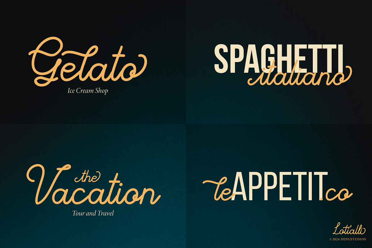 Lotialli | Monoline Script Font, a Script Font by Denustudios (Photo 7 of 15)