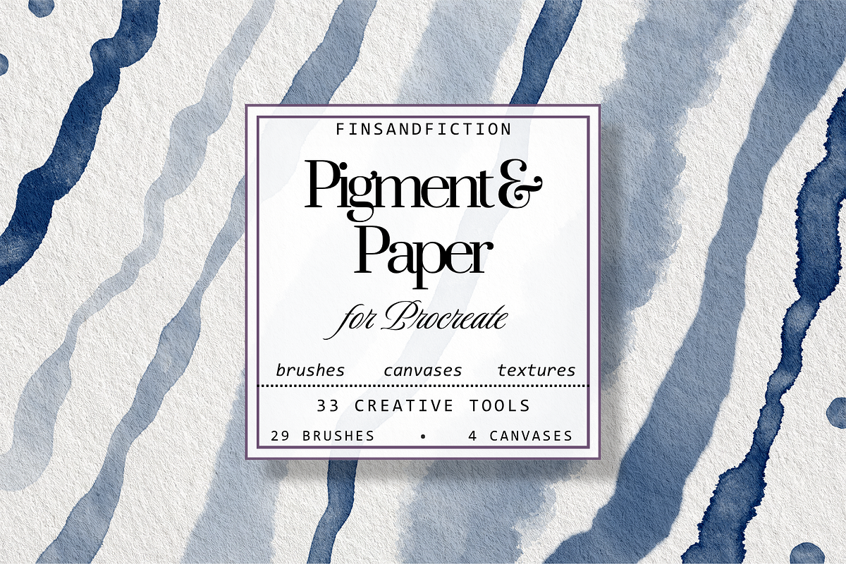 Pigment & Paper Brushes Procreate, a Brush Add-On by Fins and Fiction (Photo 1 of 13)