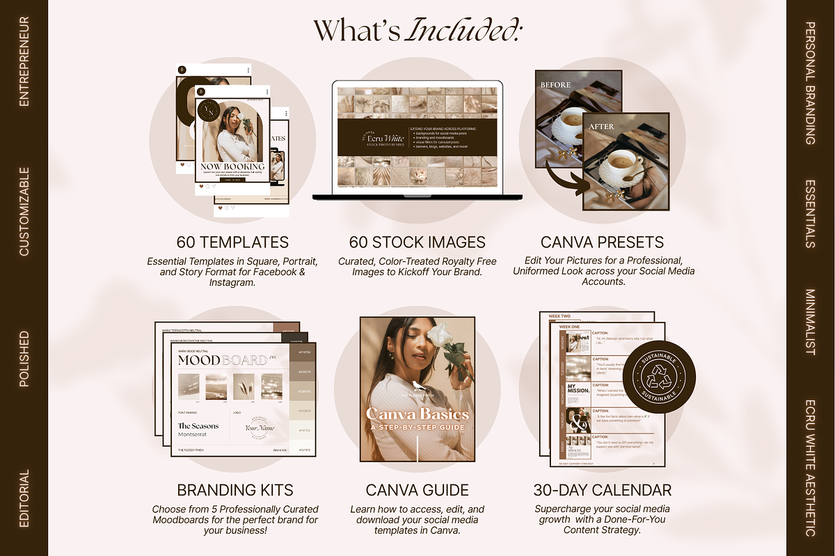 Ecru White Social Media Branding Kit preview 3