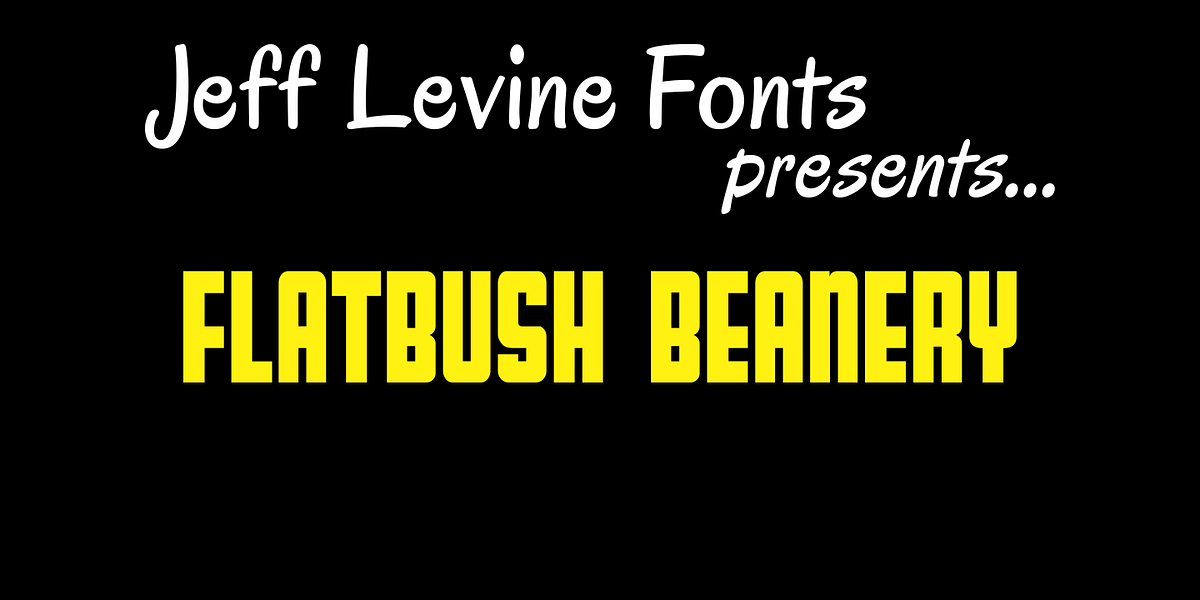 Flatbush Beanery JNL, a Sans Serif Font by Jeff Levine Fonts