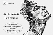 Procreate Ars Lineandi Pen Studio, a Brush Add-On by Brush Moment (Thumbnail 1 of 10)