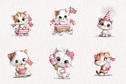 Whimsical 4th of July Cat Clipart, an Illustration by CreationArt (Thumbnail 4 of 7)