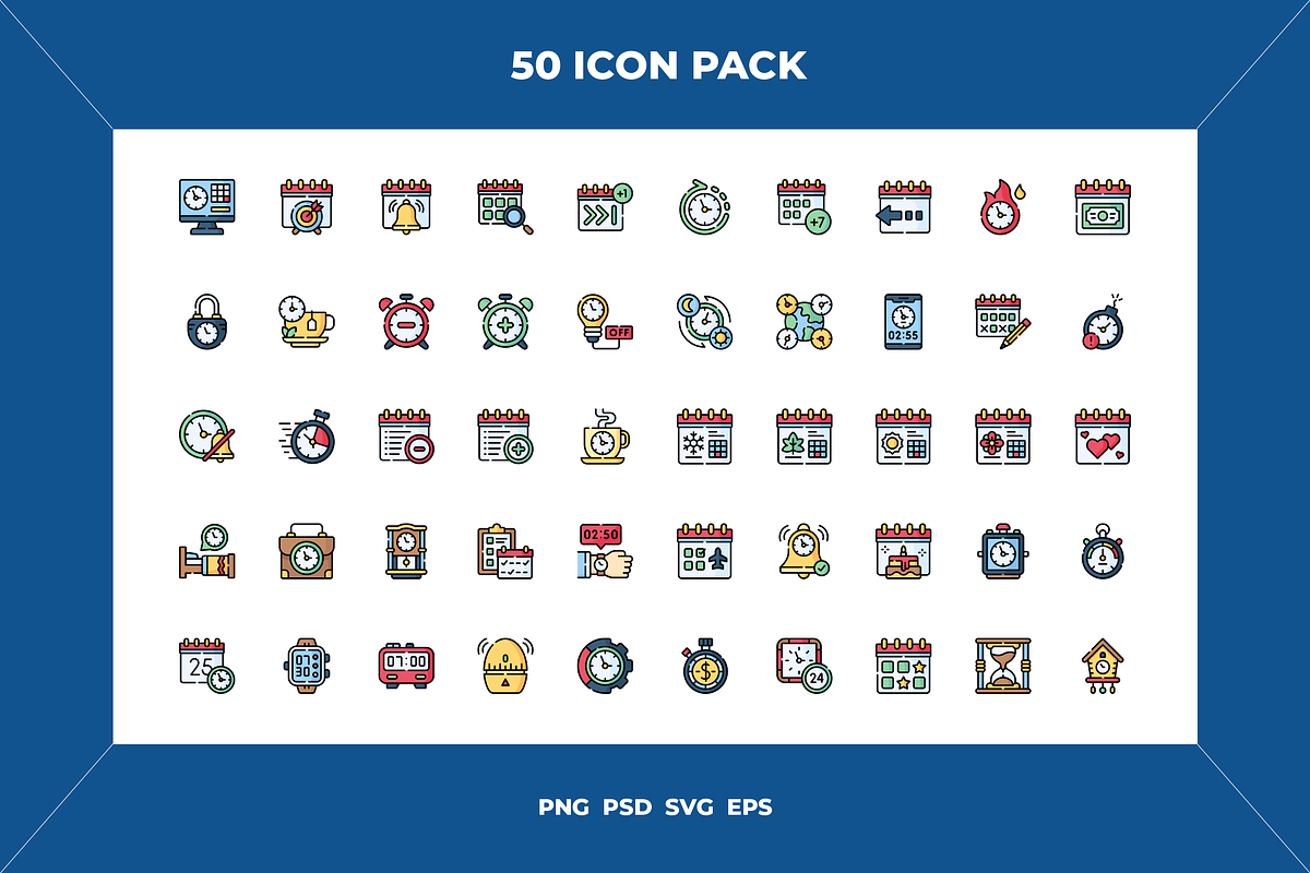 Time and date icons, an Outline Icon by Wencory (Photo 1 of 2)