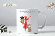 Graduation Girl with Dog Clipart Set, a Person Illustration by ColorfulPT (Thumbnail 5 of 9)
