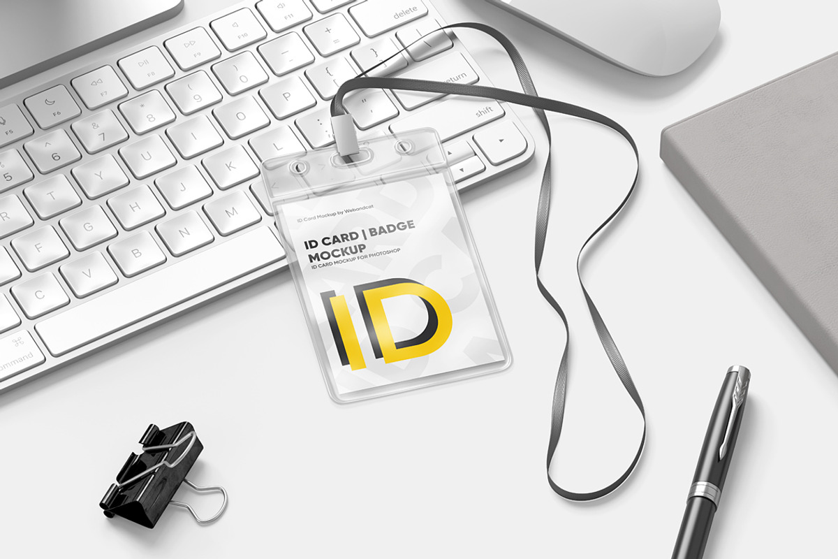 Vertical Name Tag Badge Mockup, a Merchandise Mockup by WebAndCat (Photo 8 of 12)