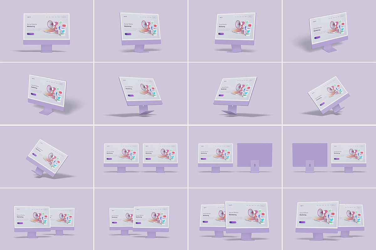 iMac Desktop Mockup Bundles, a Mac Mockup by Graphic Aesthetic (Photo 2 of 22)