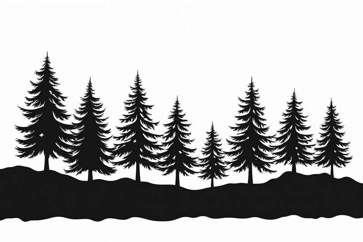 Pine Forest Silhouette Bundle, a Graphic by balal (Photo 8 of 16)