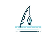 Minimal Fishing Rod Icon Vector Set, an Object Graphic by yasushie (Thumbnail 9 of 16)