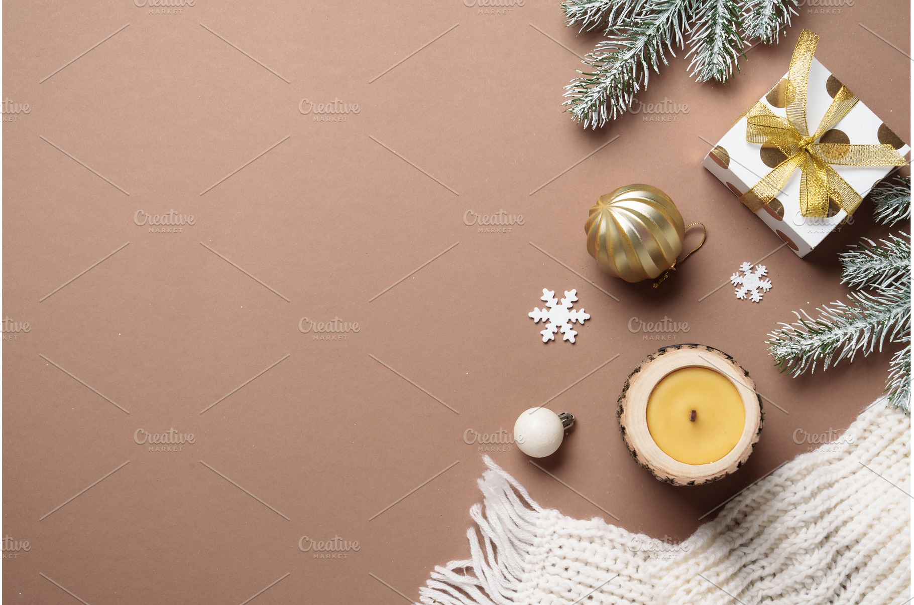 Christmas decor, candle and white, a Holiday Photo by Nadia-nb