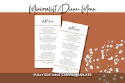 Minimalist Dinner Menu Canva Templat, a Card Template by GraphiCarola (Thumbnail 1 of 6)