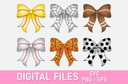 Sports Coquette Bow SVG PNG Bundle, an Object Graphic by Digi_Design_World