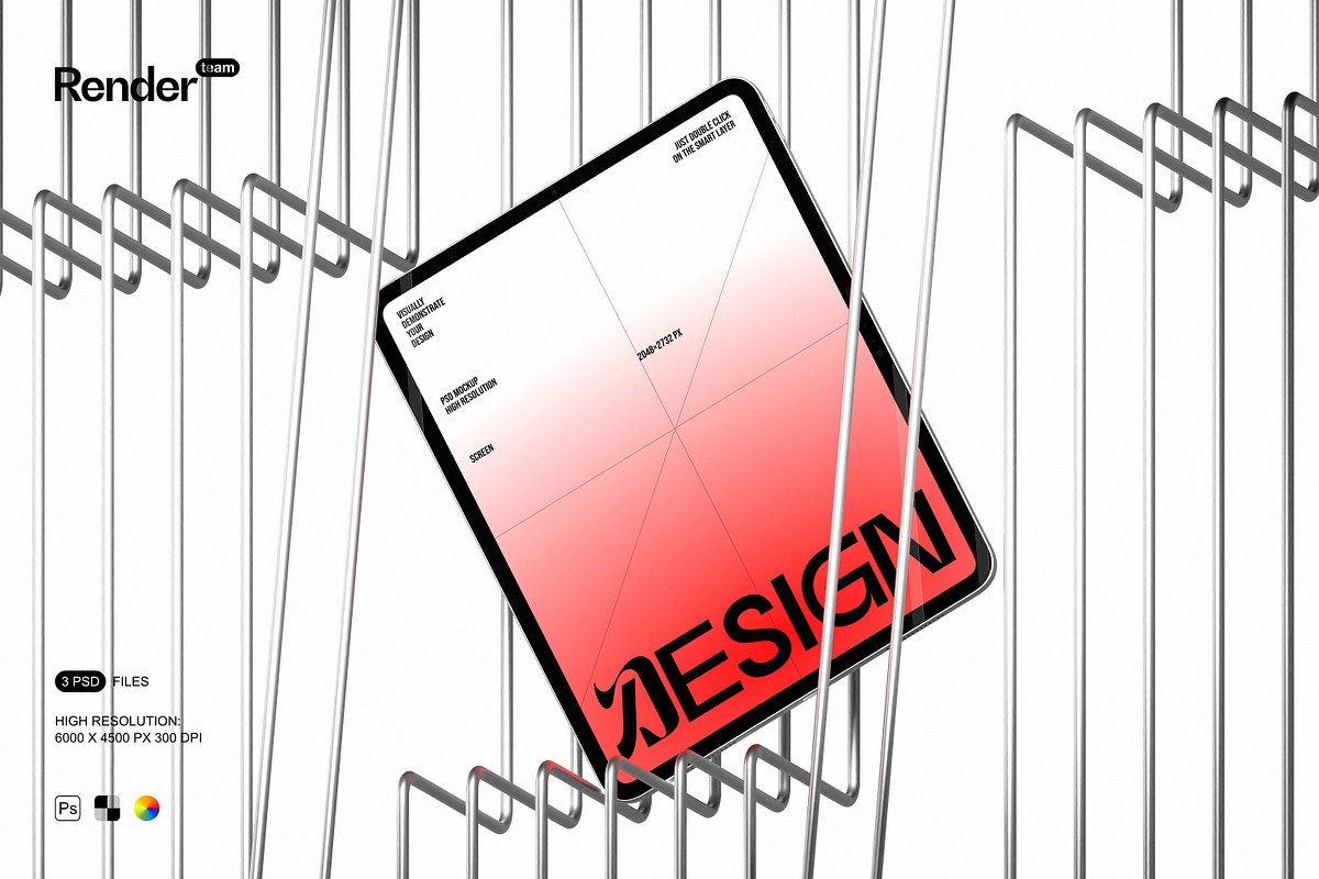 iPad Mockup Set, an iPad Mockup by Renderteam (Photo 1 of 11)
