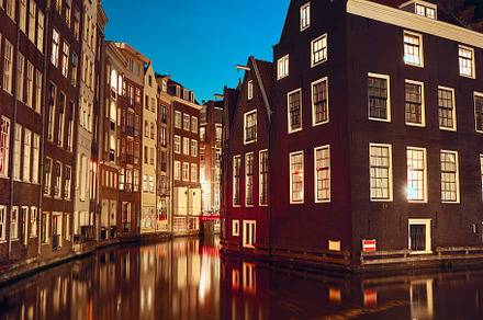 Canal and buildings in Amsterdam