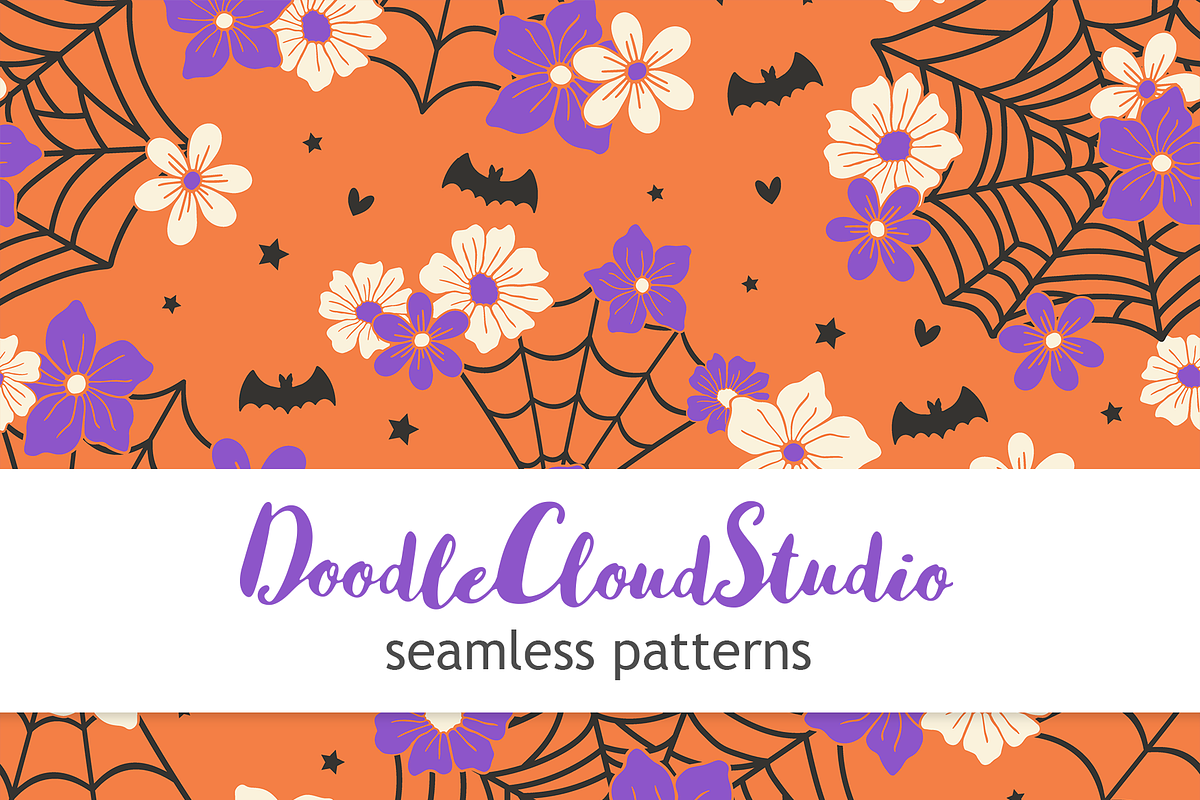 SET of 4 Halloween Seamless Pattern, a Pattern Graphic by Doodle Cloud Studio (Photo 3 of 4)