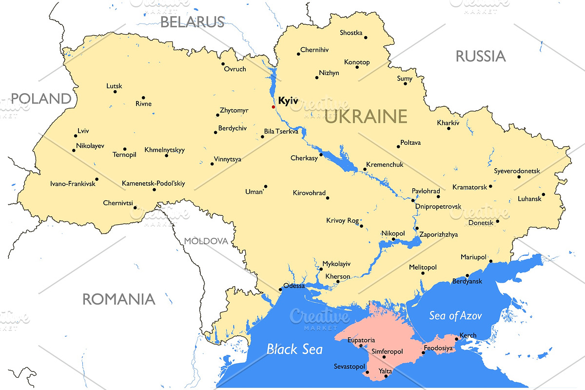 Ukraine map, an Illustration by ilynx