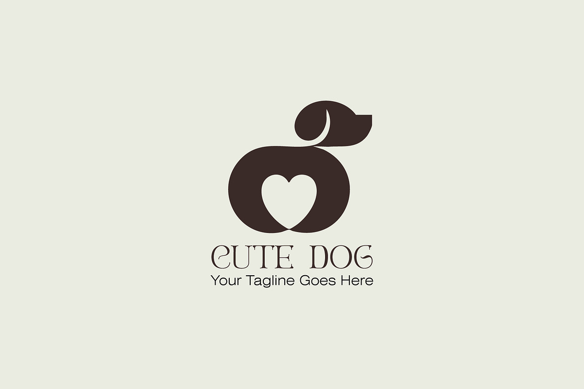 Cute Dog Logo Design with Heart, a Branding & Logo Template by YUDesignStore (Photo 1 of 8)