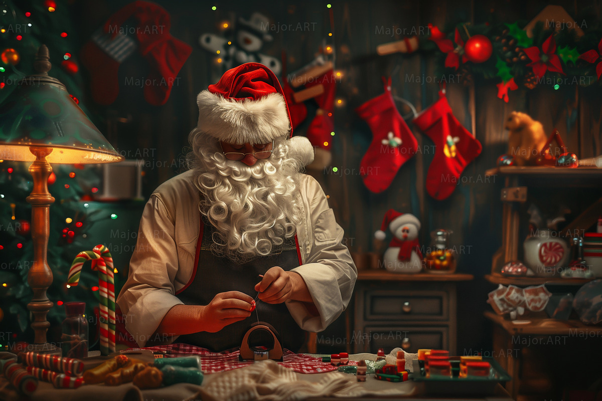 Santa,  Christmas Digital Backdrop, a Background Graphic by MajorArtTm (Photo 3 of 4)
