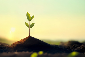 Lone sapling growing, a Photo by rarrarorro