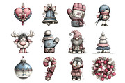 Whimsical Icy Blue Christmas Clipart, an Illustration by Design Market (Thumbnail 3 of 3)