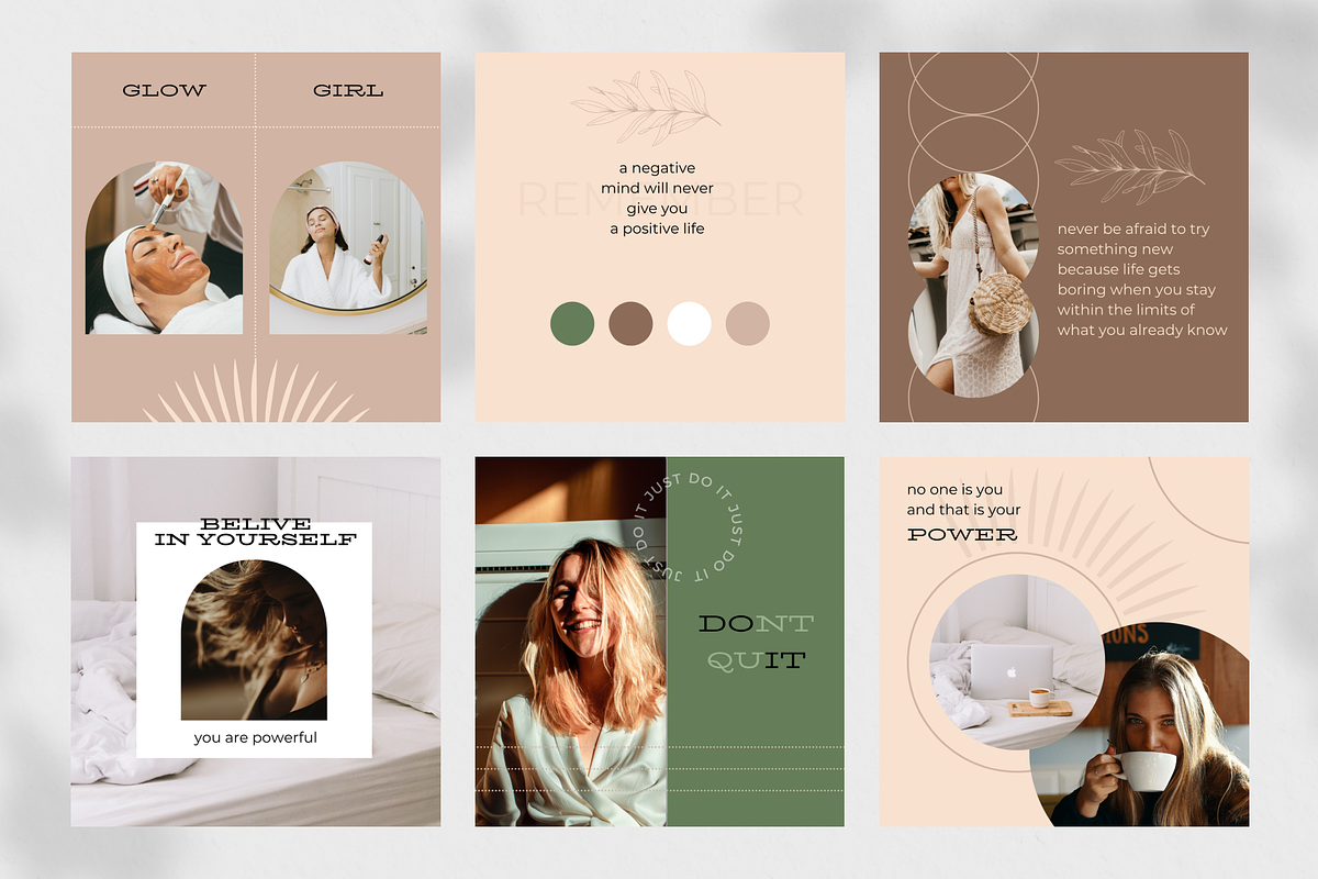 Boho Instagram Template Canva, a Social Media Template by DesignKora (Photo 5 of 8)