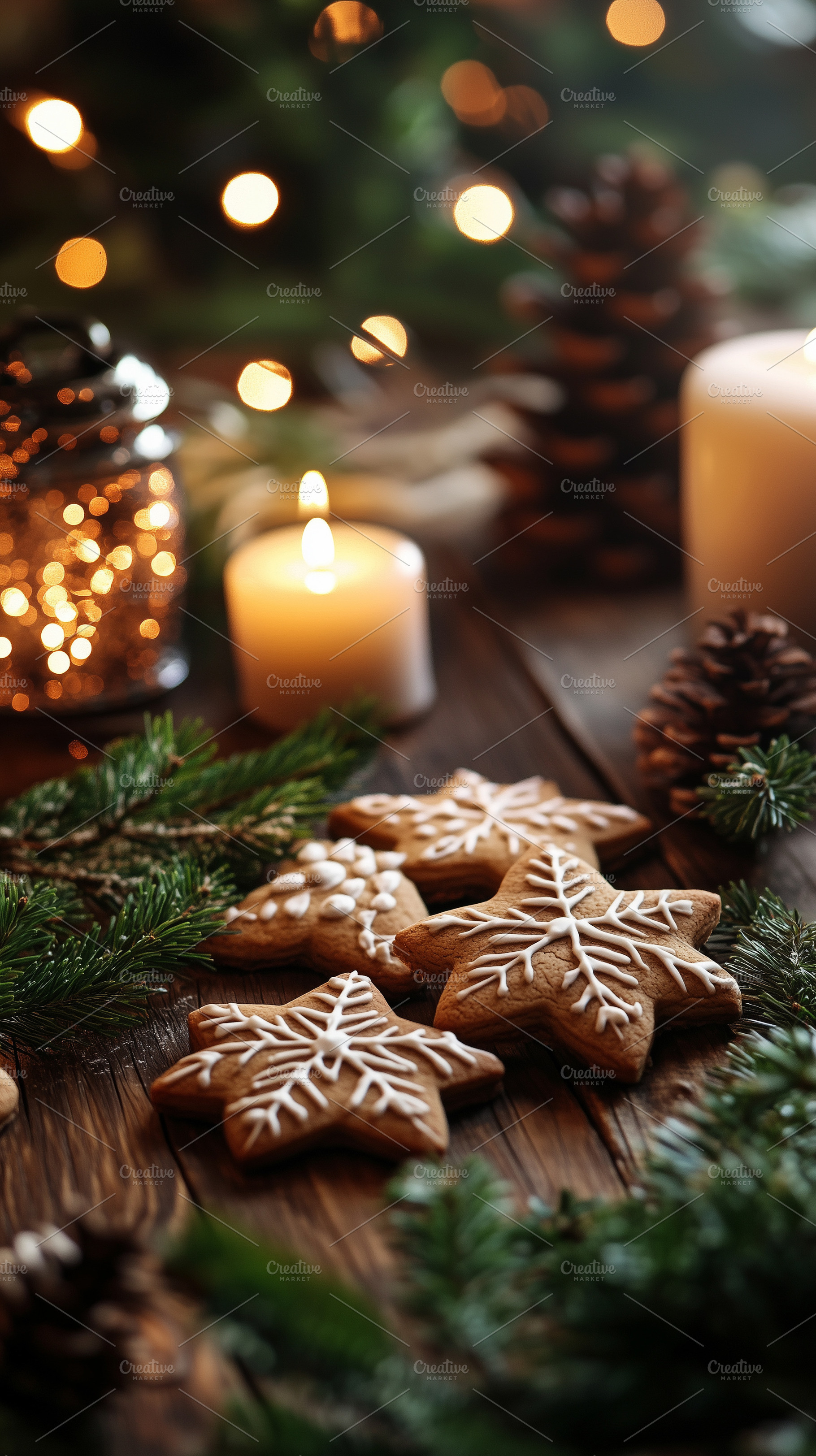 Cozy Christmas scene with snowflake, a Food & Drink Photo by MistyDay