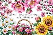 Mother's Day Flowers Clipart, an Illustration by Libby Wishes (Thumbnail 1 of 7)