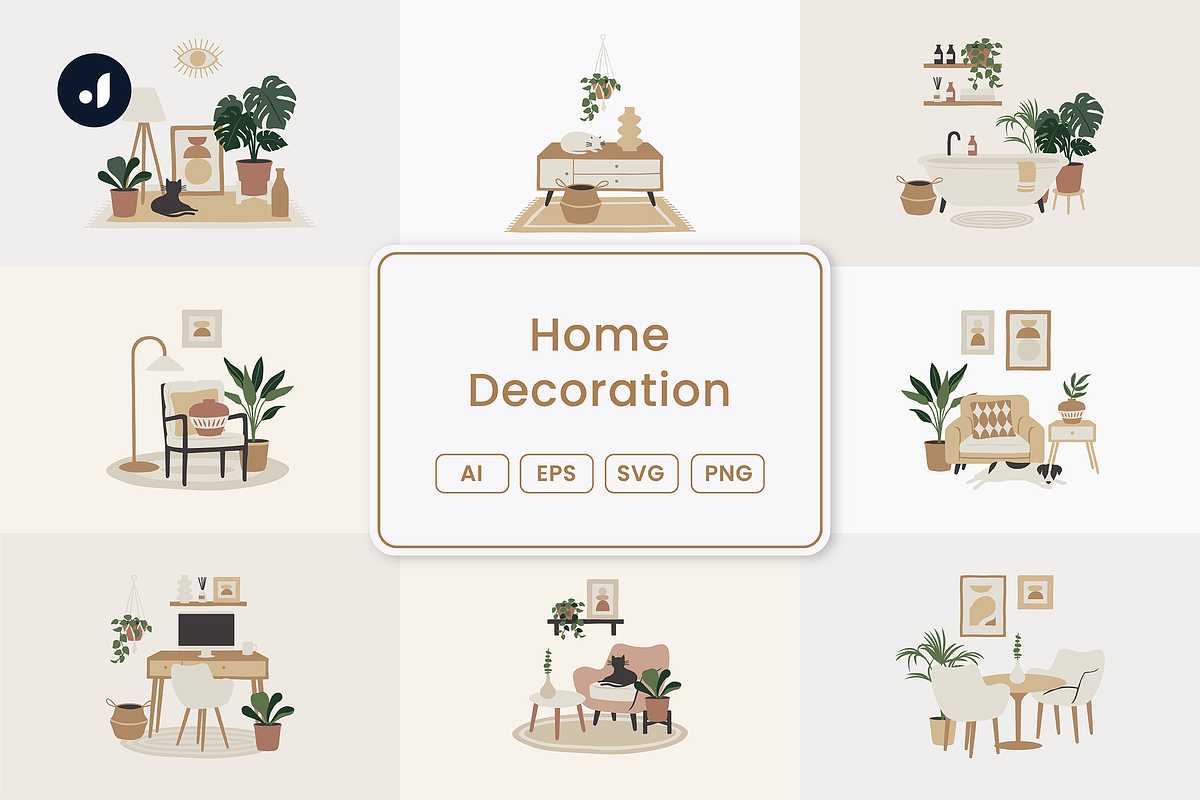 Home Decoration Illustration, a Decorative Illustration by Jump Studio (Photo 1 of 10)
