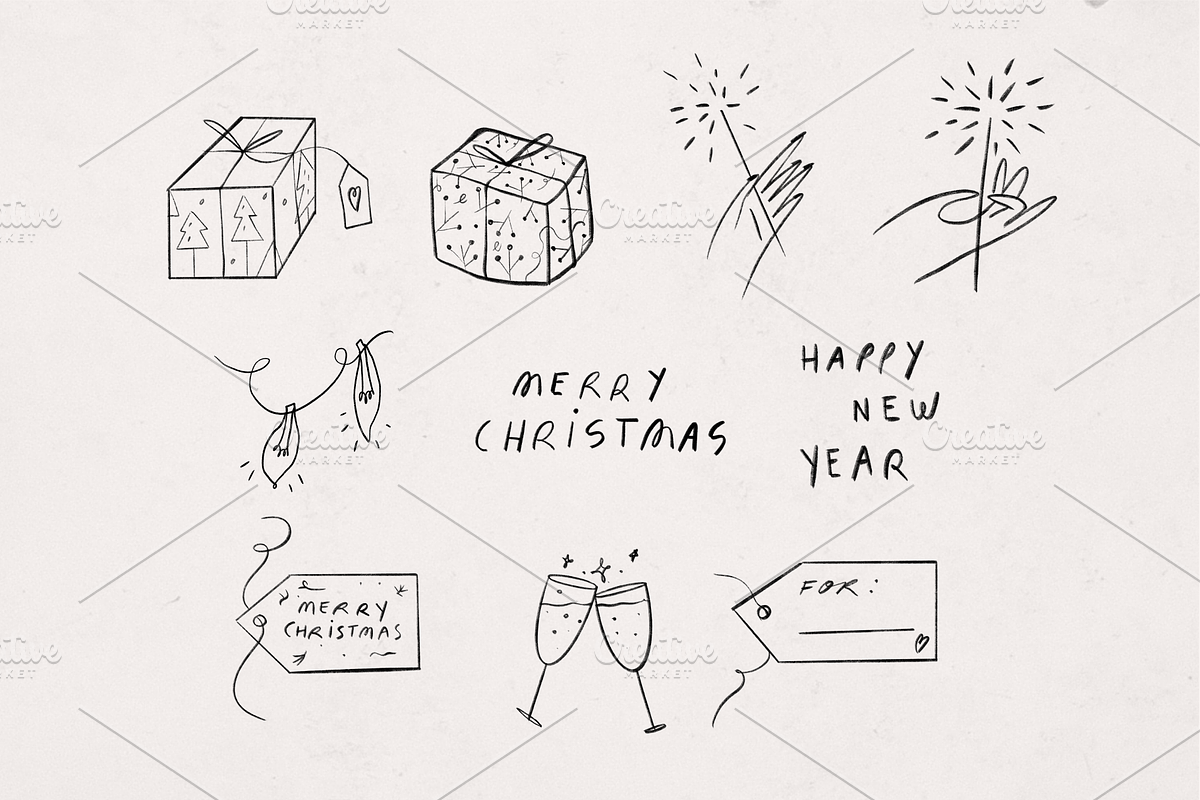 Christmas Doodles and Wallpapers, a Food Illustration by Marinastu (Photo 4 of 10)