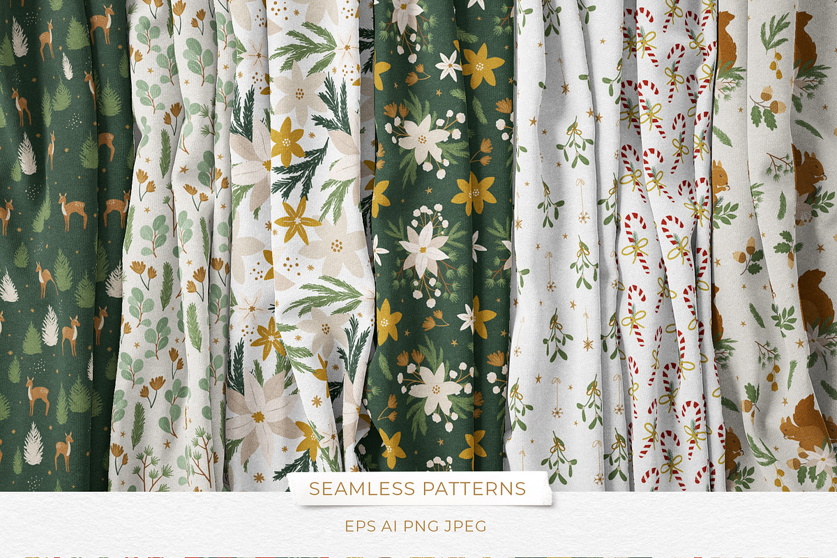 White Beige Boho Christmas, a Decorative Illustration by Cozy pattern shop (Photo 6 of 12)