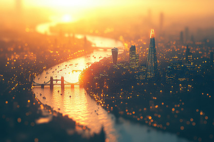 London Skyline Sunset Golden Hour Ci, a Background Photo by Pixeness