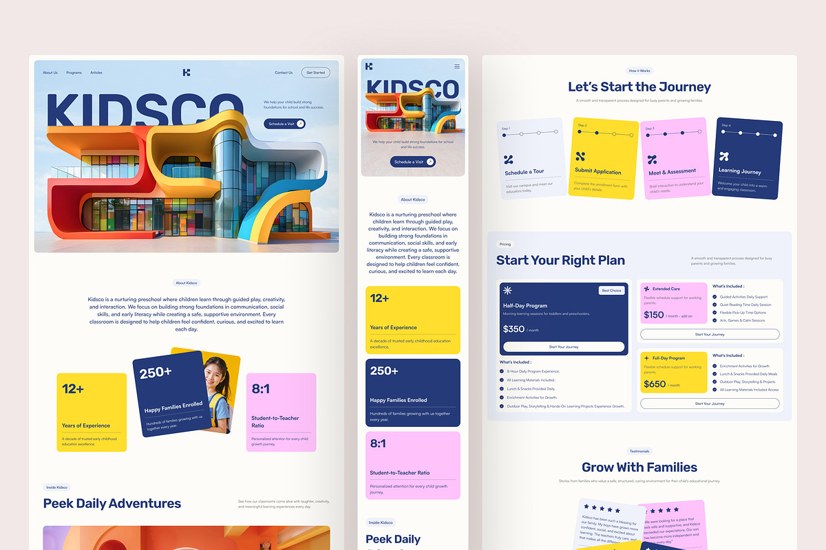 Early Education Website UI Figma, an UI Kit Template by peterdraw (Photo 2 of 7)