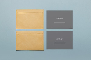 Two cards mockup with envelopes.