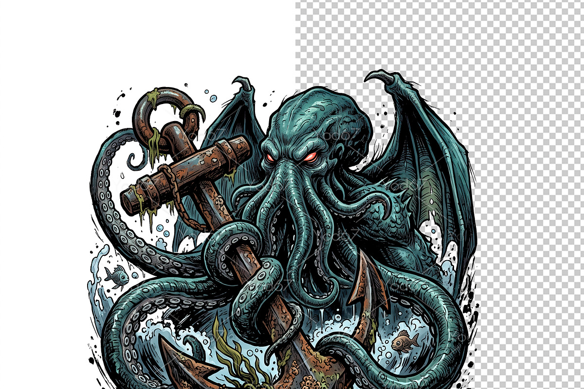 Cthulhu Sea Monster Clipart., an Animal Illustration by yod67 (Photo 2 of 6)