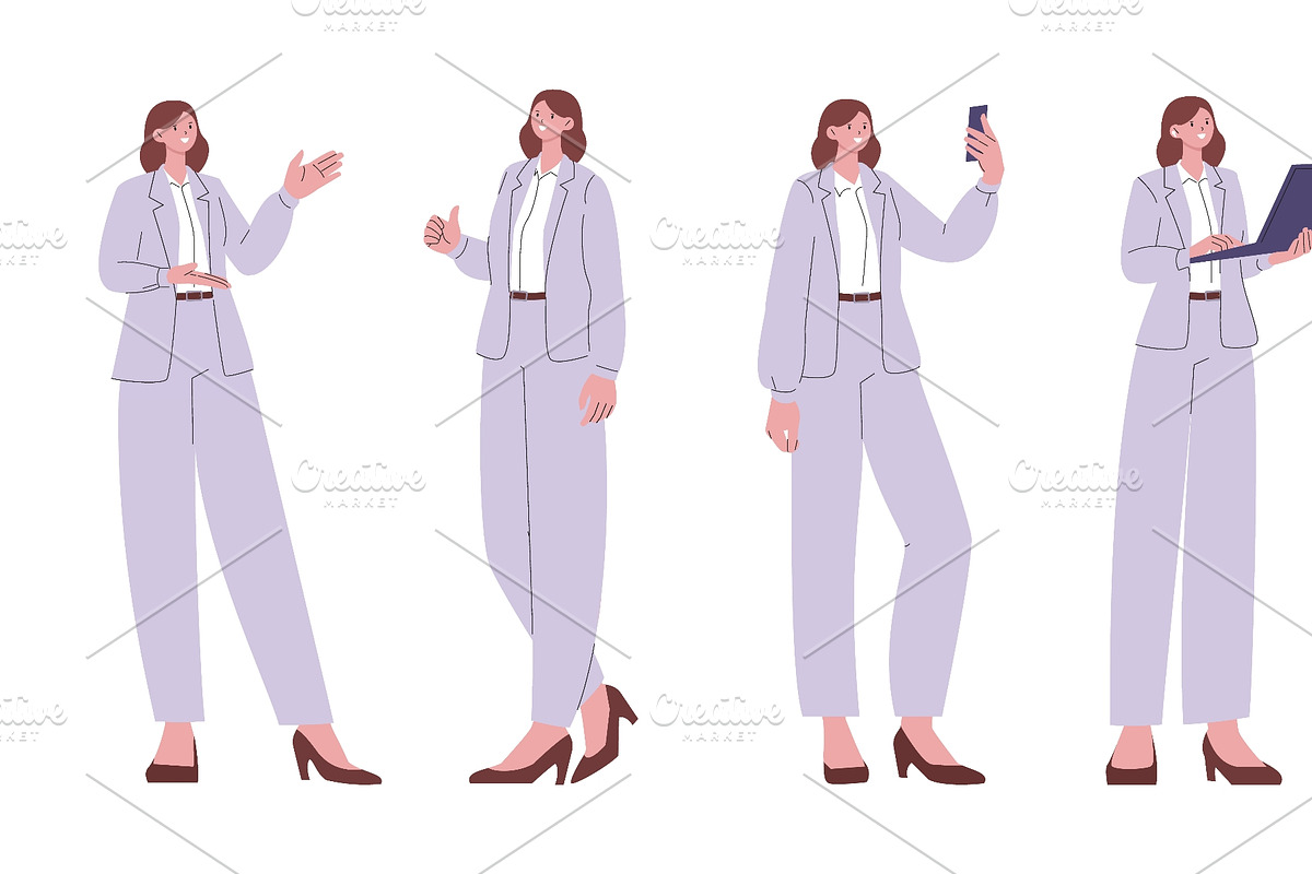 Woman in official suit. Business, a Finance Illustration by Valerie Bodnar (Photo 3 of 3)