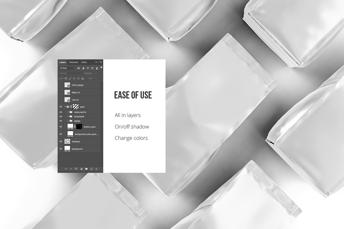 Coffee pouch. Top view, a Packaging Mockup by easymock (Photo 3 of 6)