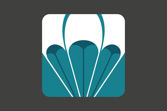 Flat Icon With A Open Parachute
