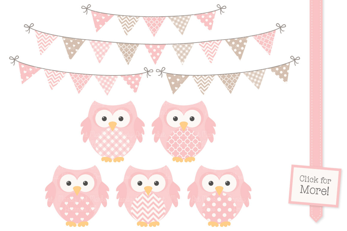 Soft Pink Vector Owls & Paper, an Animal Illustration by Amanda Ilkov (Photo 2 of 3)