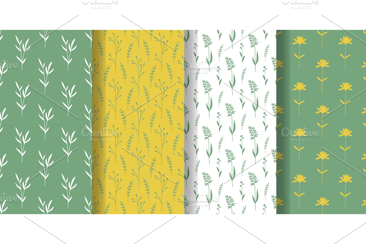Spring flowers and herbs seamless, an Object Illustration by Tati_Kli