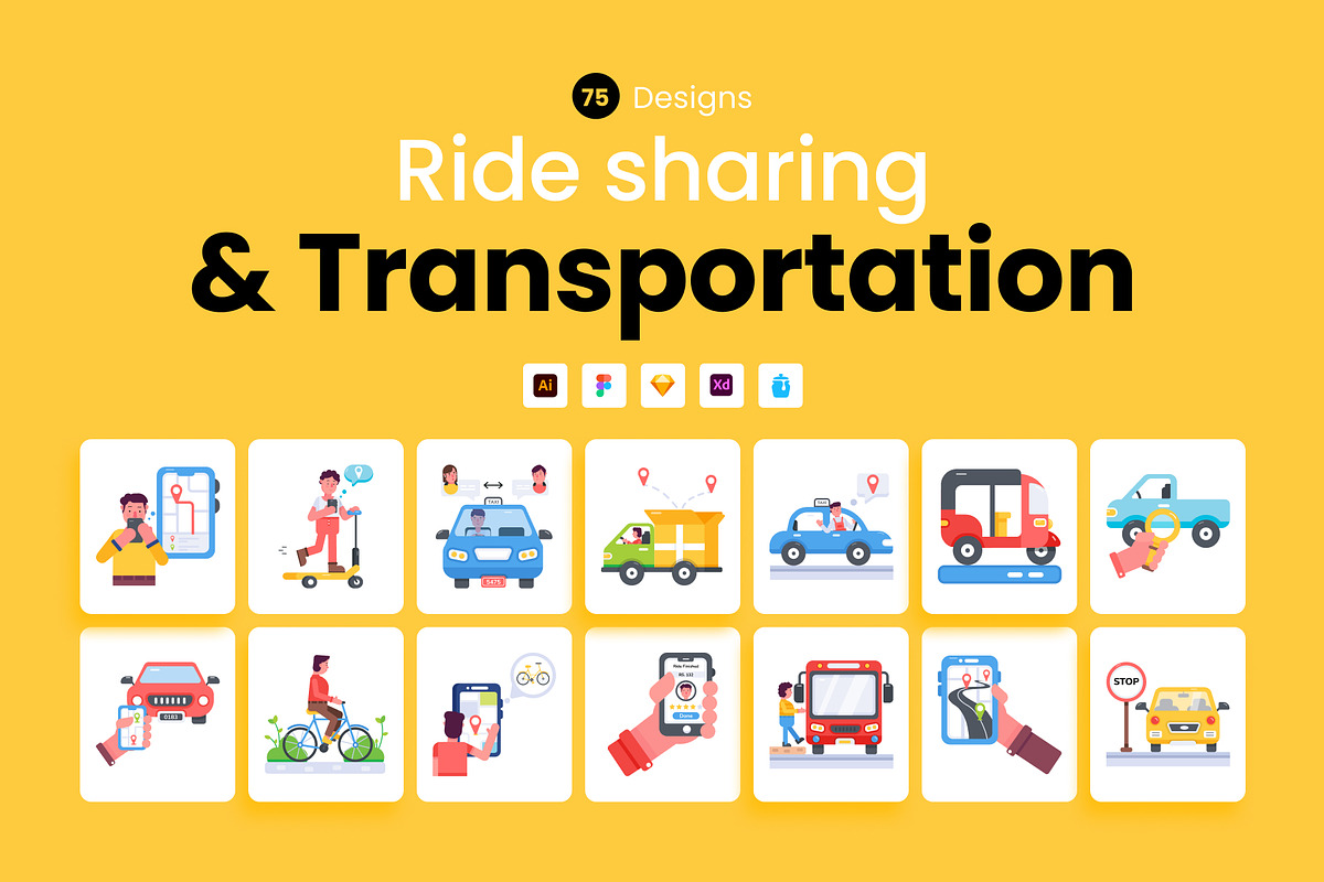 Ride Sharing and Transportation Icon, a Duotone Icon by Prosymbols (Photo 1 of 9)