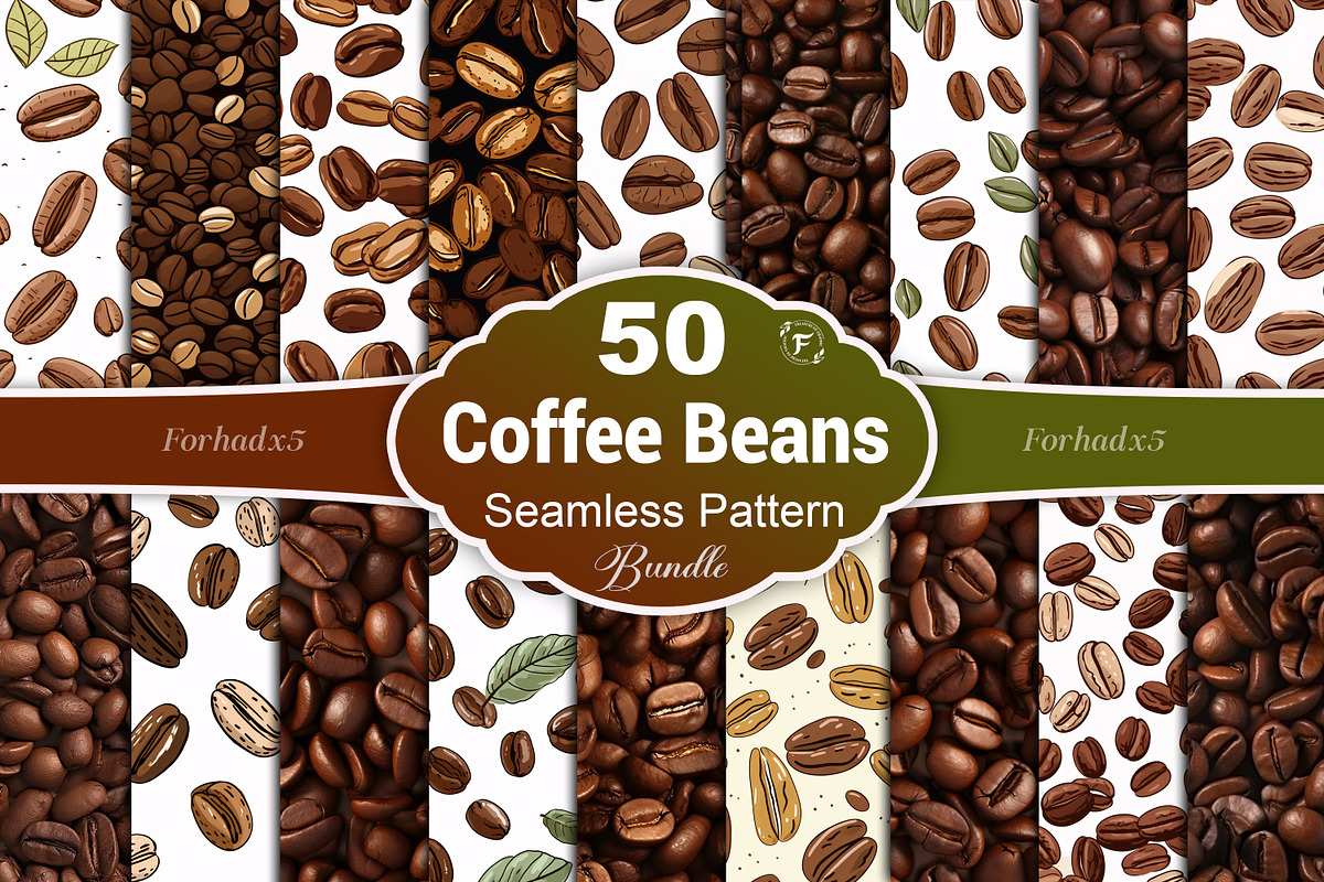 Coffee Beans Seamless Pattern, a Pattern Graphic by Forhadx5 (Photo 1 of 6)