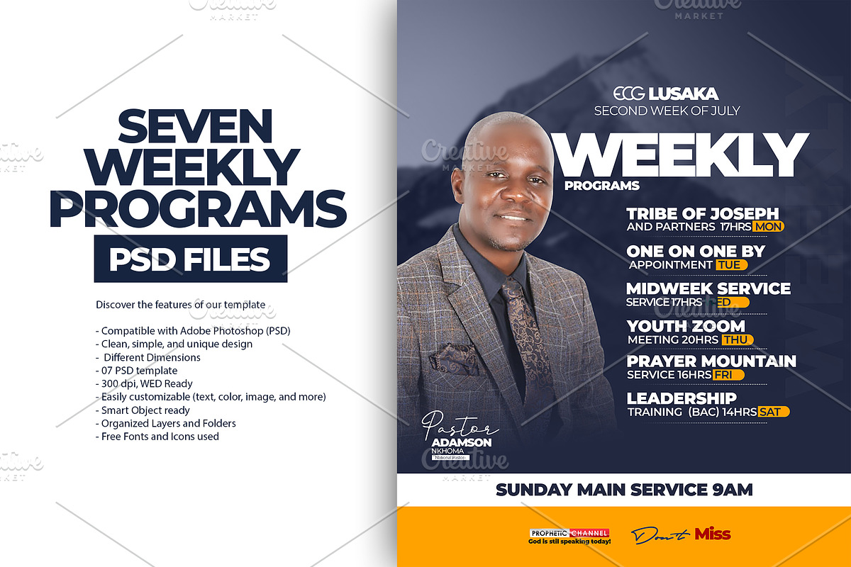 Editable church service program templa