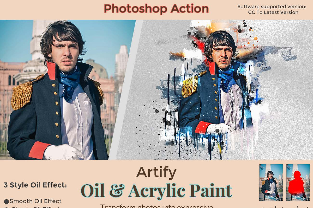 Artify Oil & Acrylic Paint Ps Action, an Action Add-On by Studio Retouch (Photo 1 of 14)