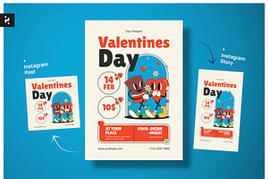 Valentines Day Flyer Groovy, a Flyer Template by Neermana