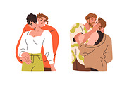 Love couples kiss with passion set, a Person Illustration by Good Studio (Thumbnail 15 of 19)